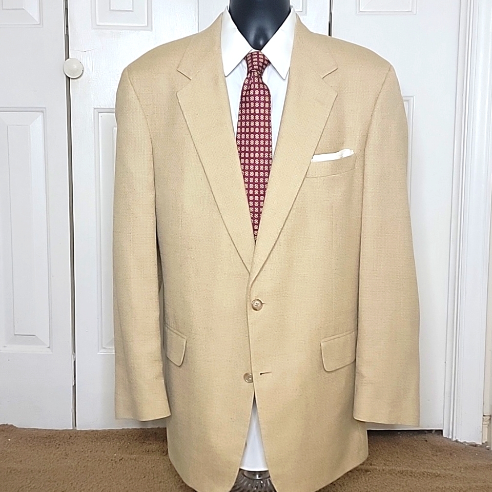 Brooks Brothers Silk Blend Blazer Size 44 Long Tan